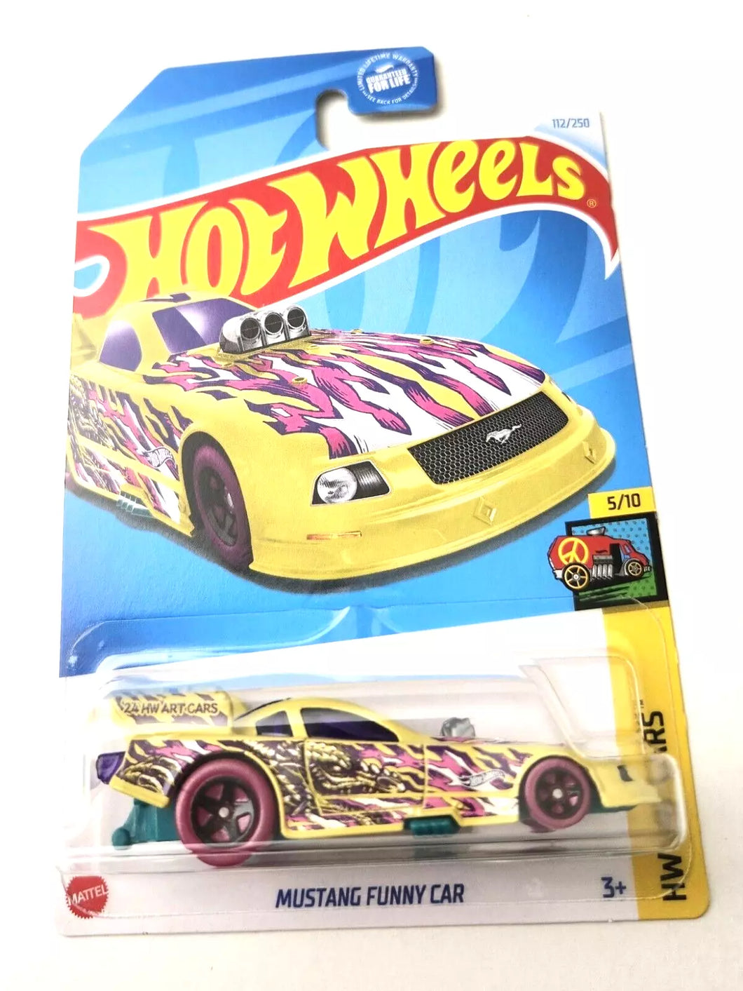 Hot Wheels Mustang Funny Car Yellow #112 112/250 - 2024 HW Art Cars