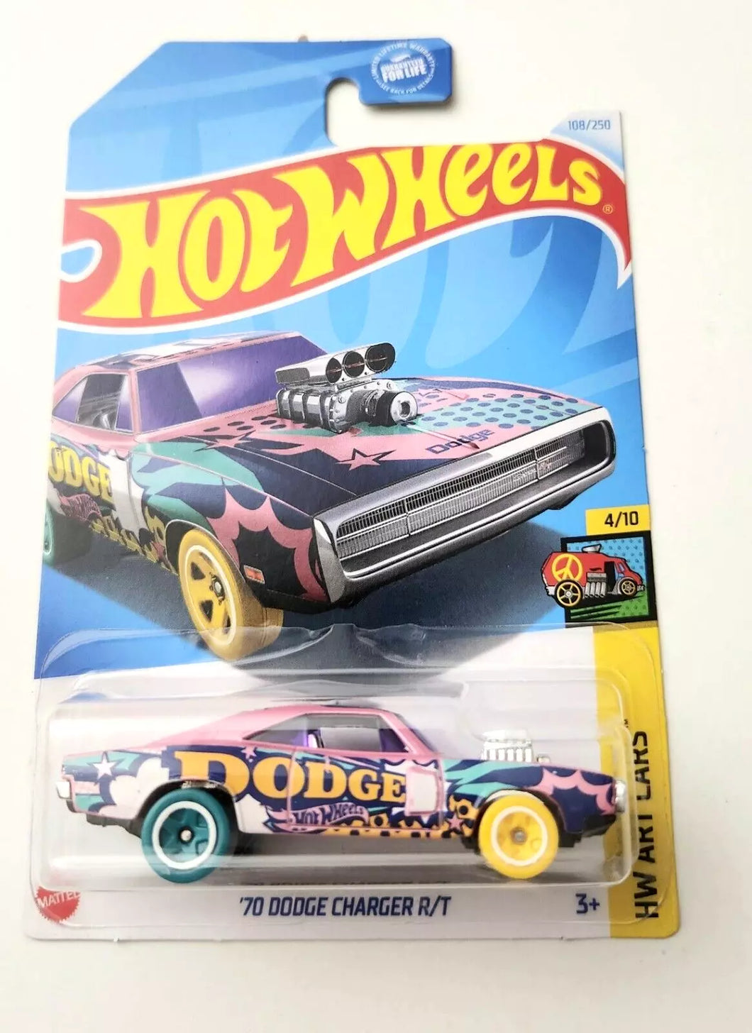 Hot Wheels '70 Dodge Charger R/T Pink #108 108/250 - 2024 HW Art Cars