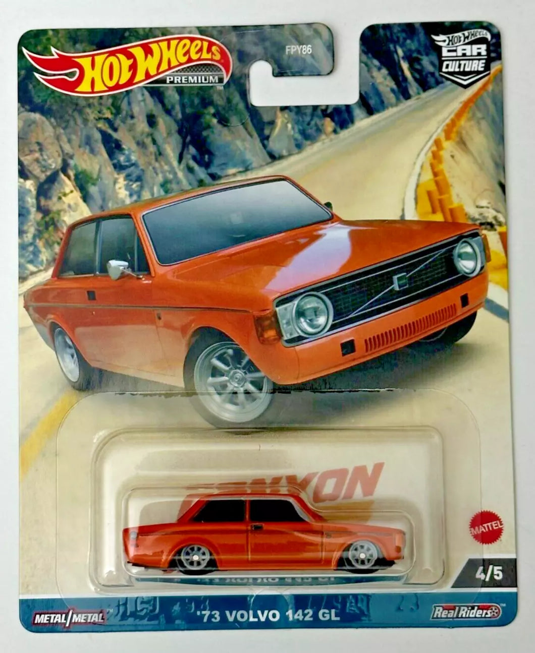 Hot Wheels '73 Volvo 142 GL Orange #4 4/5 - 2023 Car Culture Canyon Warriors