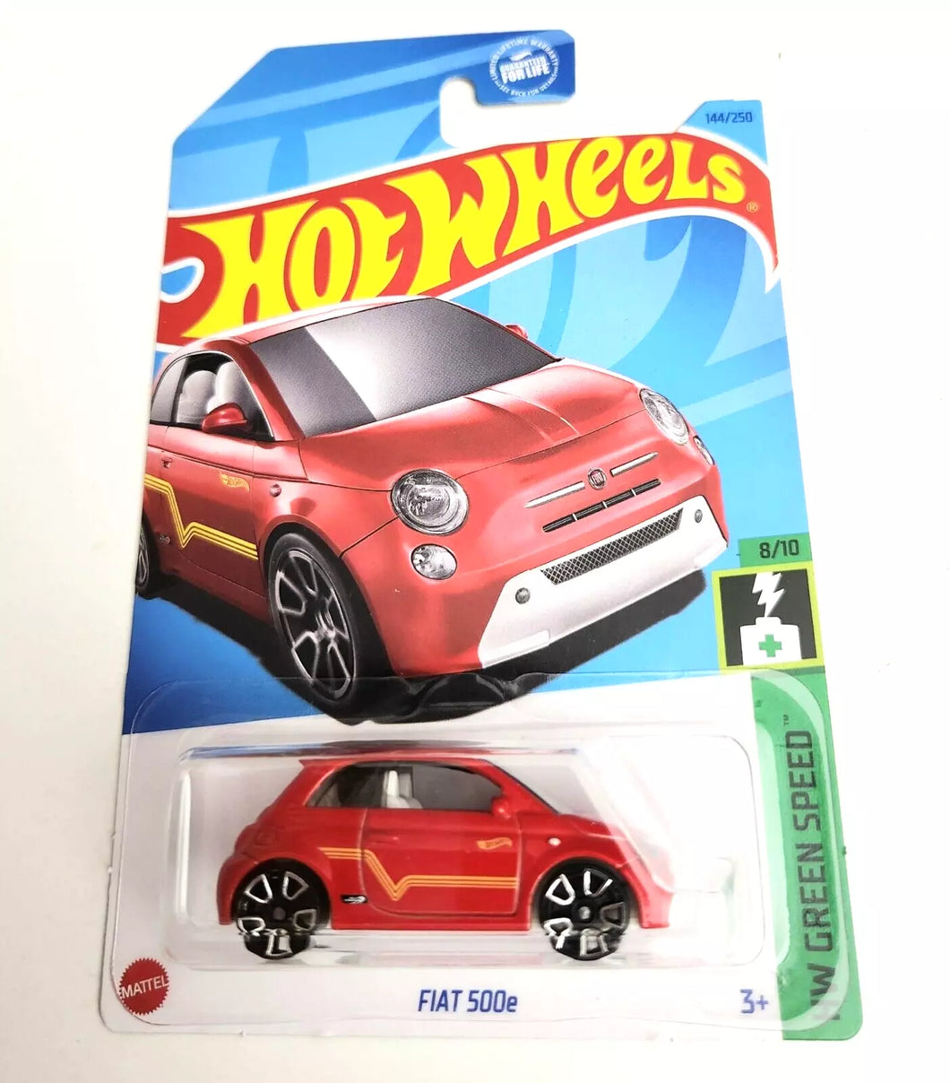 Hot Wheels Fiat 500e Red #144 - 2023 HW Green Speed