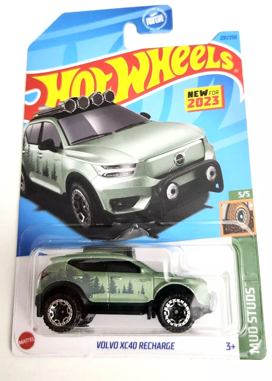 Hot Wheels Volvo XC40 Recharge Green #201 - 2023 Mud Studs