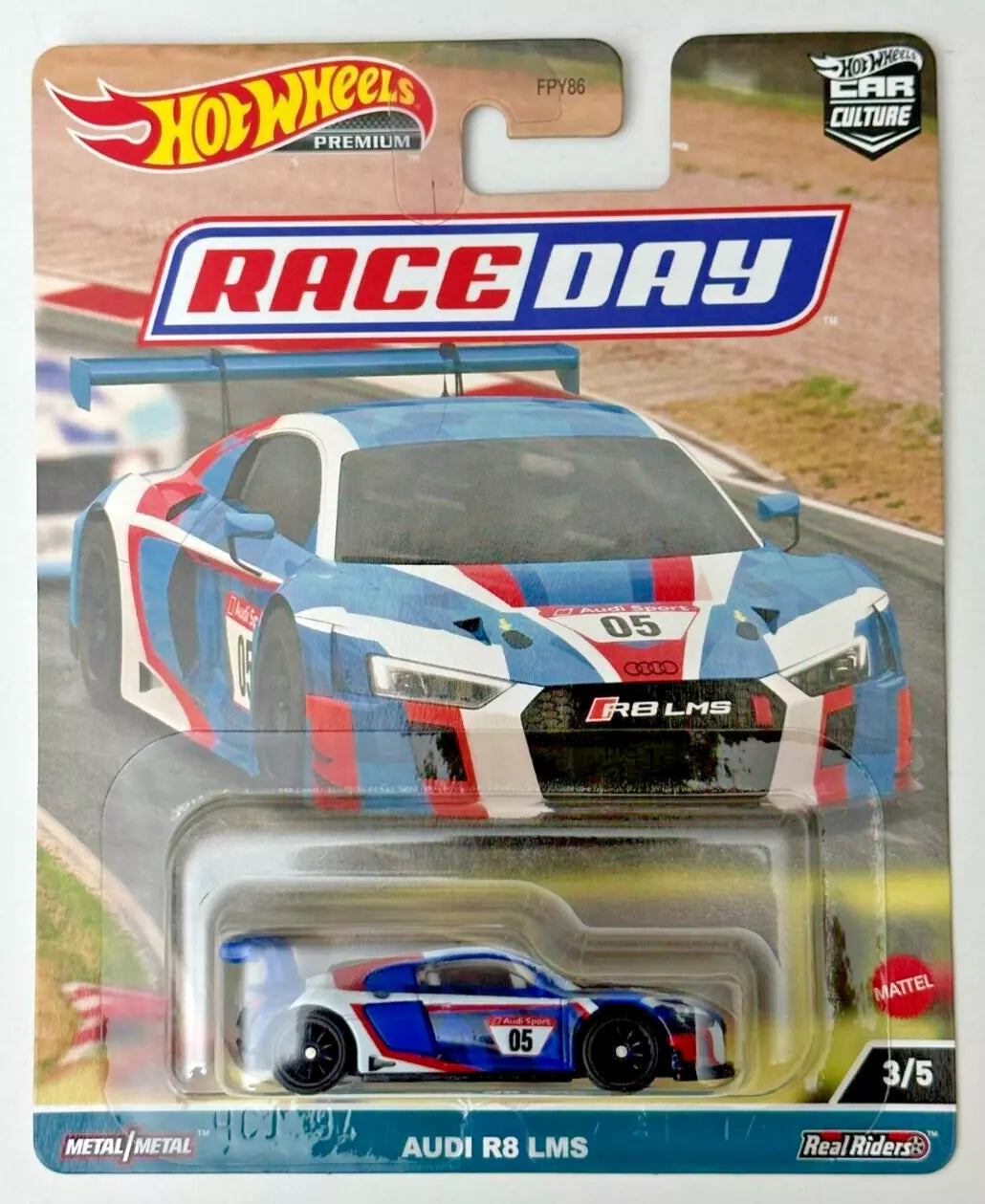 Hot Wheels Audi R8 LMS Red White Blue #3 3/5 - 2023 Car Culture Race Day