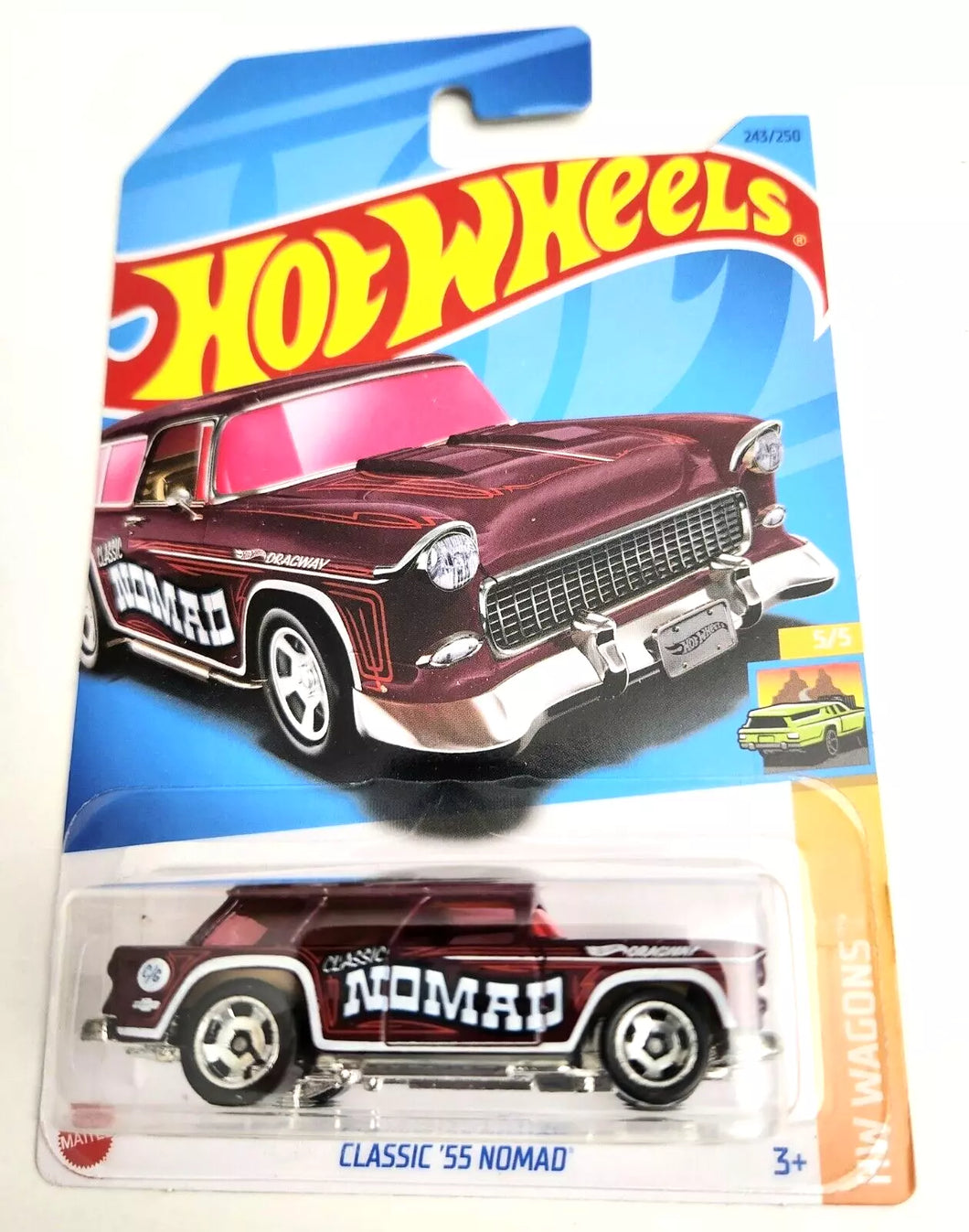 Hot Wheels Classic '55 Nomad Dark Red #243 243/250 - 2023 HW Wagons