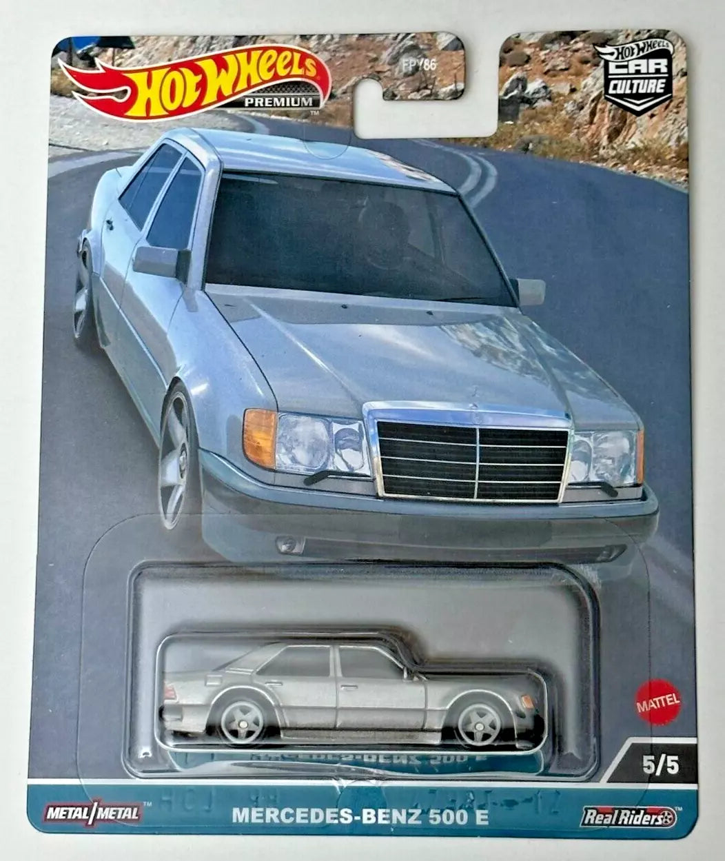 Hot Wheels Mercedes-Benz 500E Silver #5 5/5 - 2023 Car Culture Canyon Warriors