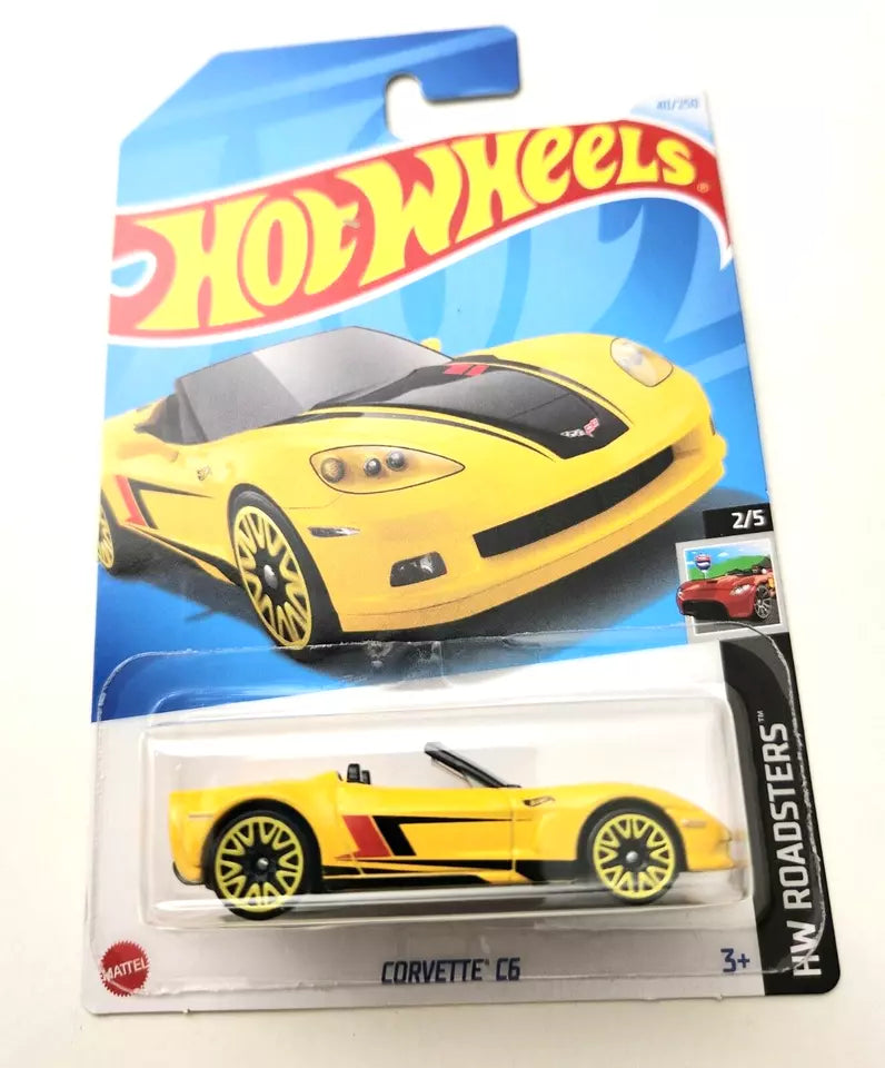 Hot Wheels Corvette C6 Yellow #40 40/250 - 2024 HW Roadsters