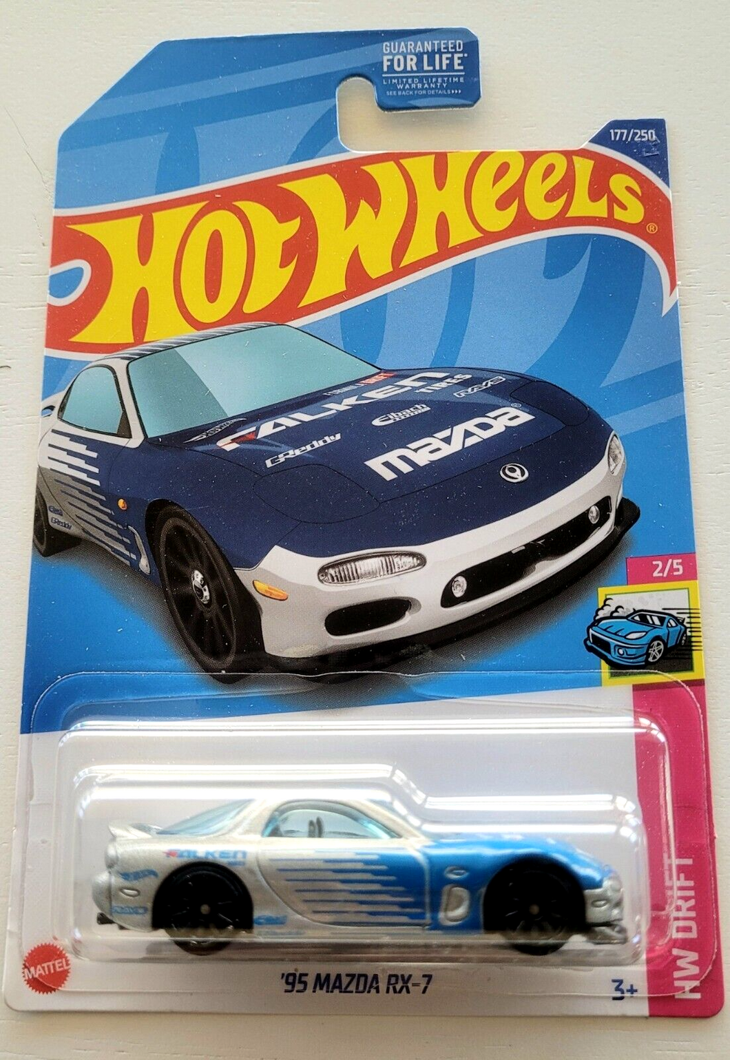 Hot Wheels '95 Mazda RX-7 Silver #177 - 2022 HW Drift