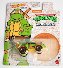 Load image into Gallery viewer, Hot Wheels Michelangelo Orange  - 2022 Teenage Mutant Ninja Character Cars
