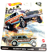 Load image into Gallery viewer, Hot Wheels &#39;64 Chevy NOVA Gasser Blue #3 - 2022 Car Culture: Dragstrip Demons
