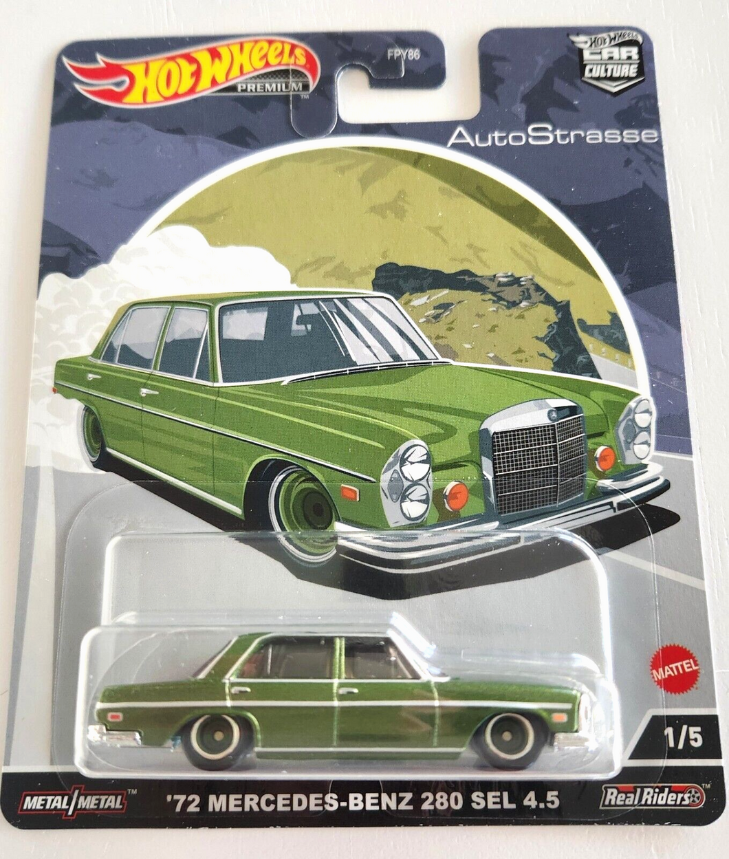 Hot Wheels '72 Mercedes-Benz 280 SEL 4.5 Forest Green #1 - 2022 Auto Strasse