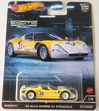 Load image into Gallery viewer, Hot wheels &#39;69 Alfa Romeo 33 Stradale Yellow #1 1/5 2022 Car Culture Exotic Envy
