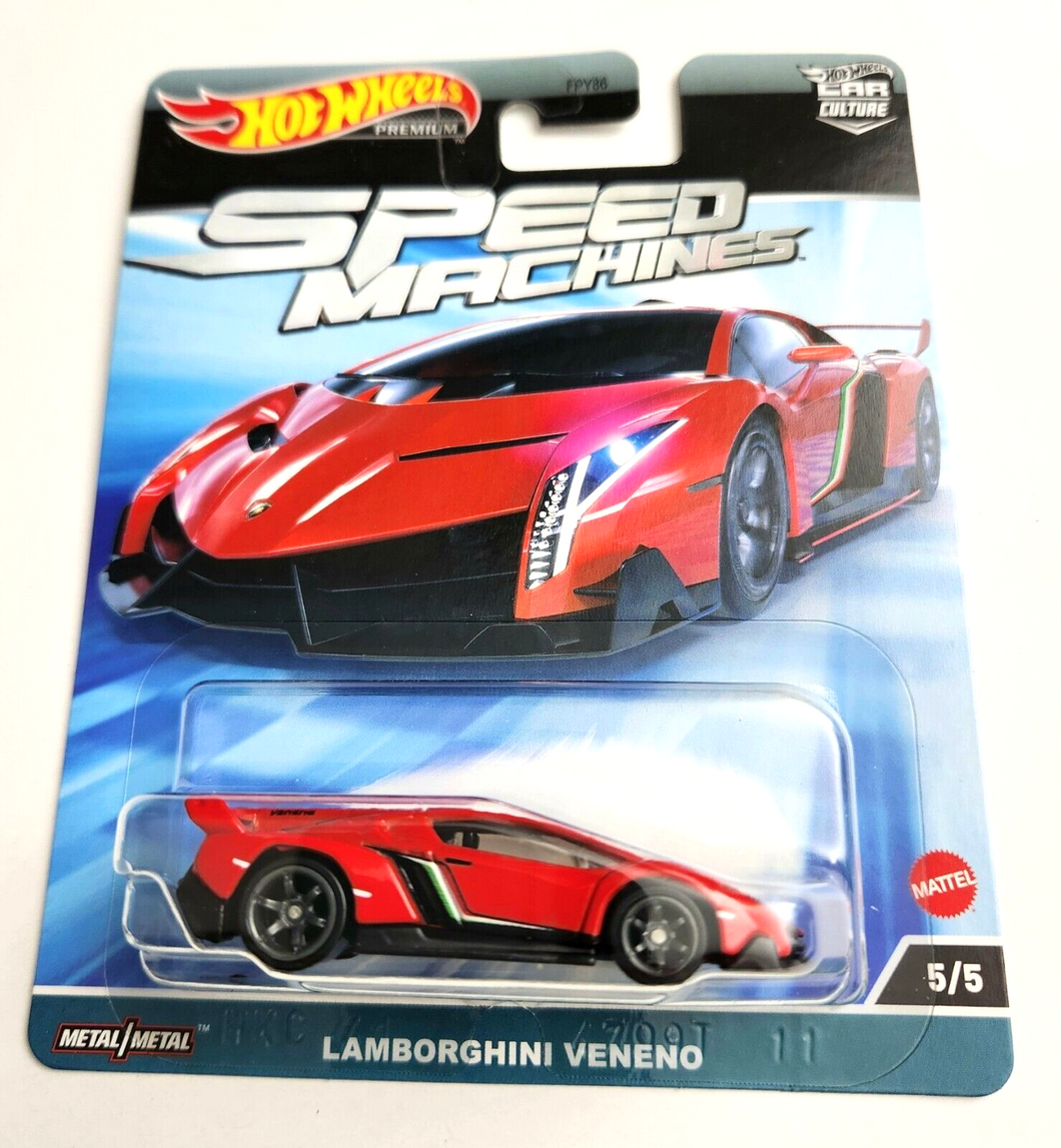 Hot Wheels Lamborghini Veneno Red #5 - 2023 Car Culture: Speed Machines