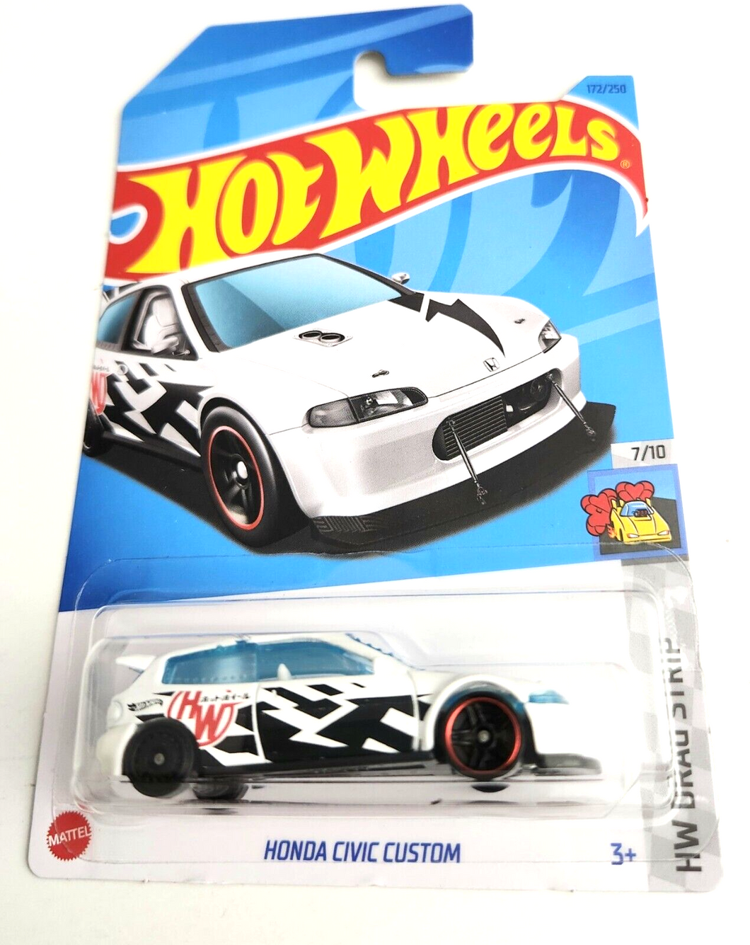 Hot Wheels Honda Civic Custom White #172 - 2023 HW Drag Strip