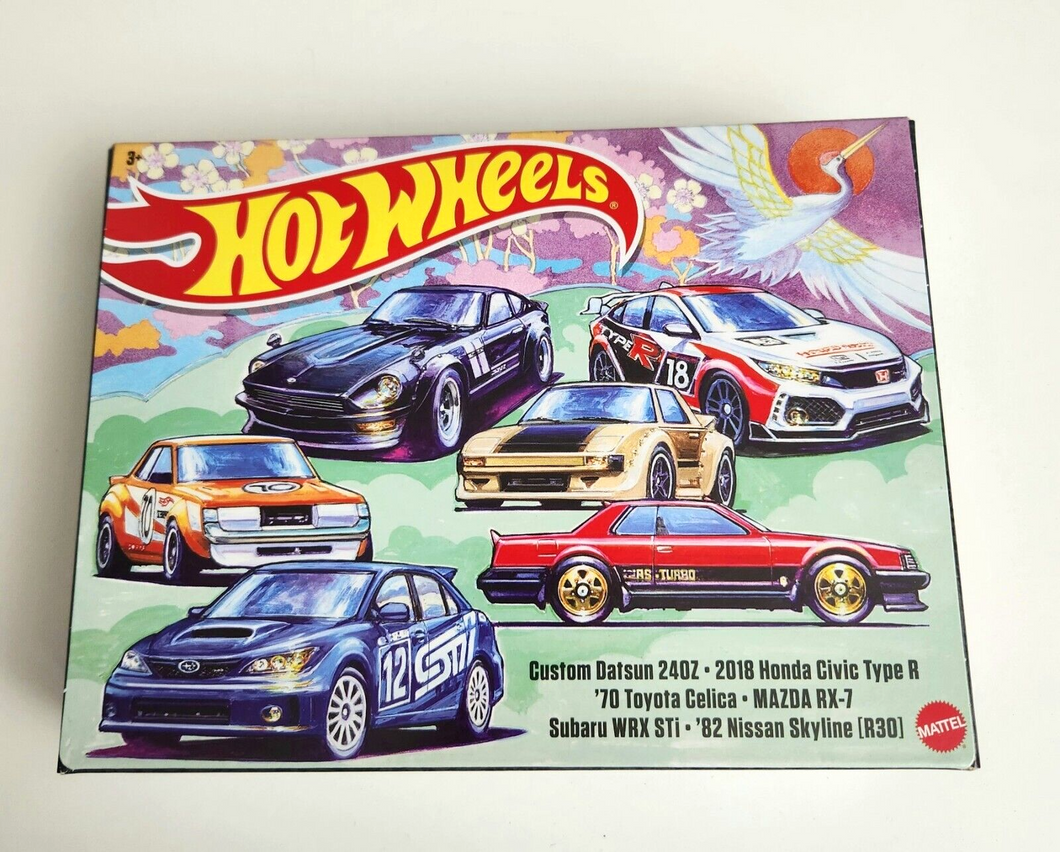 Hot Wheels 2023 Japanese Import 6-Pack 240Z Civic Celica RX-7 WRX STi Skyline