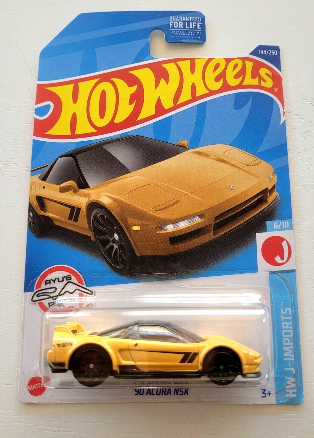 Hot Wheels '90 Acura NSX Yellow #144 - 2022 HW J-Imports