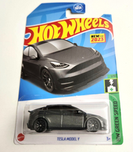 Load image into Gallery viewer, Hot Wheels Tesla Model Y Gray #37 - 2023 HW Green Speed
