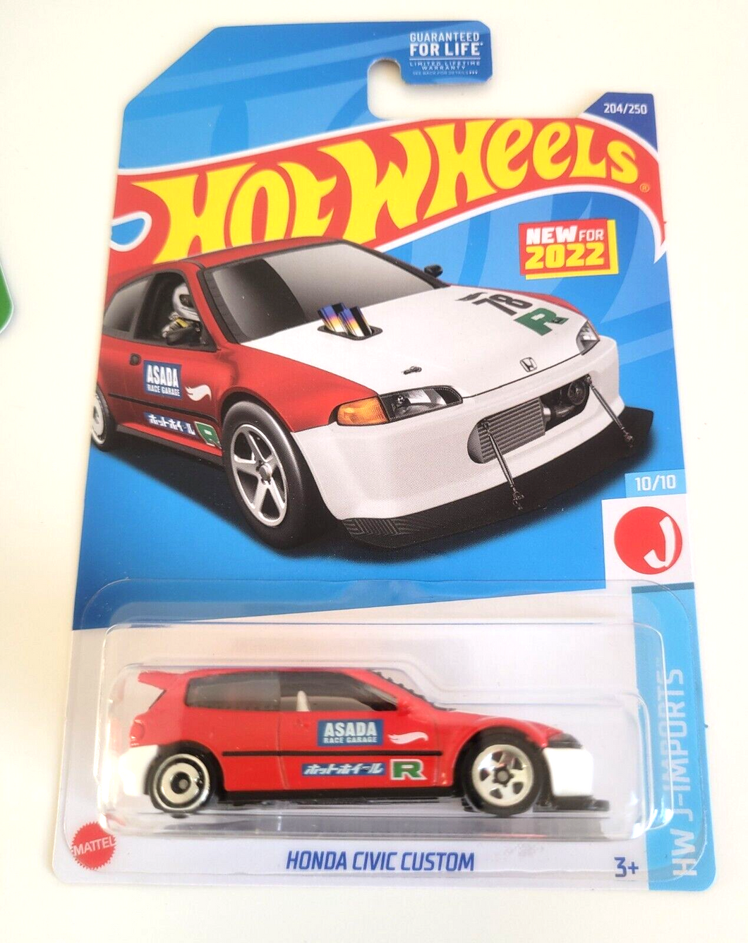 Hot wheels Honda Civic Custom Red #204 204/250 2022 HW J-Imports 10/10