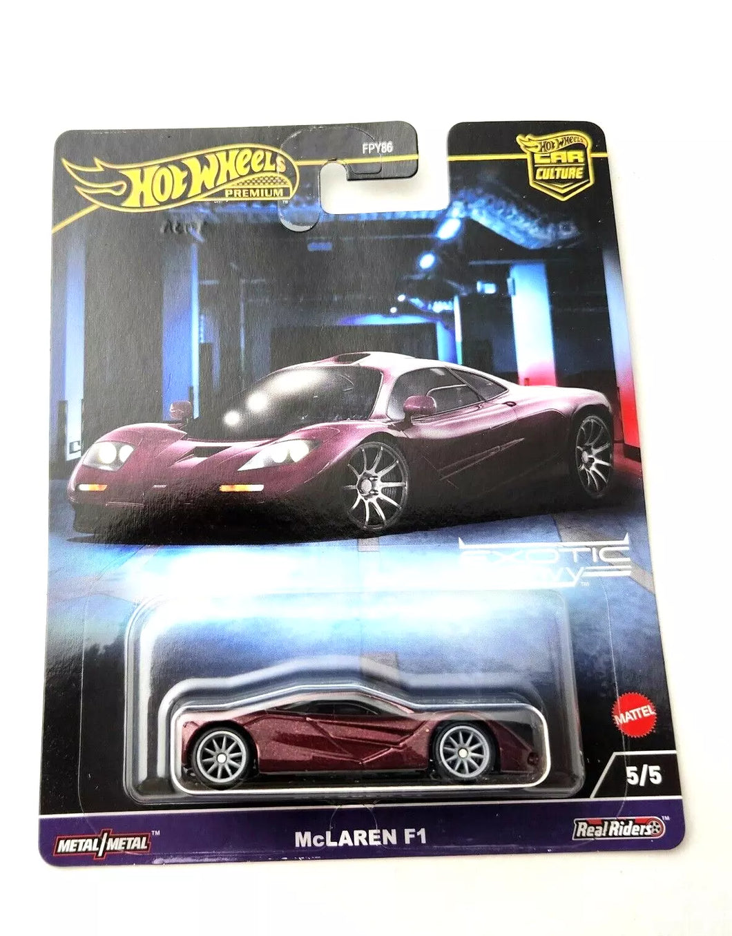 Hot Wheels McLaren F1 Dark Burgundy #5 5/5 - 2024 Car Culture: Exotic Envy