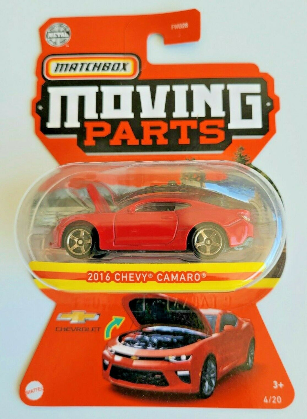 Matchbox 2016 Chevy Camaro Red #4 4/20 2021 Moving Parts