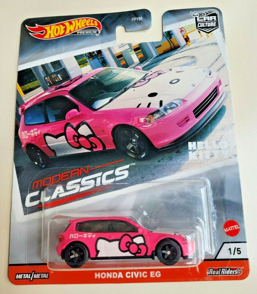 Hot Wheels Honda Civic EG Hello Kitty Pink #1 Modern Classics 1/5